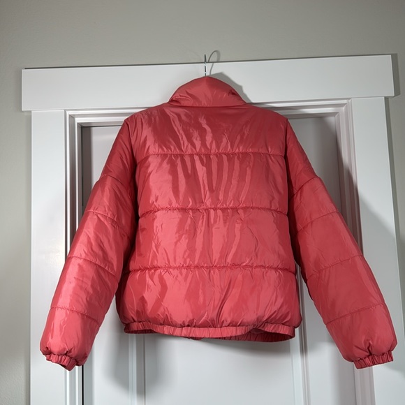 Abound Coral Rose Cropped Puffer Jacket Size 1X - Picture 6 of 6